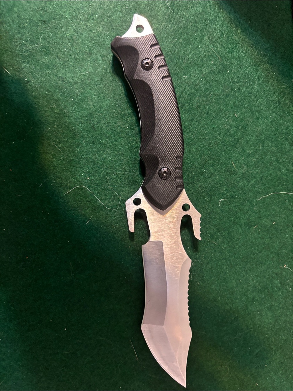 Gen 3 LONE WOLF Fixed Blade Tactical Knife with Partially Serrated Blade W/Sheat